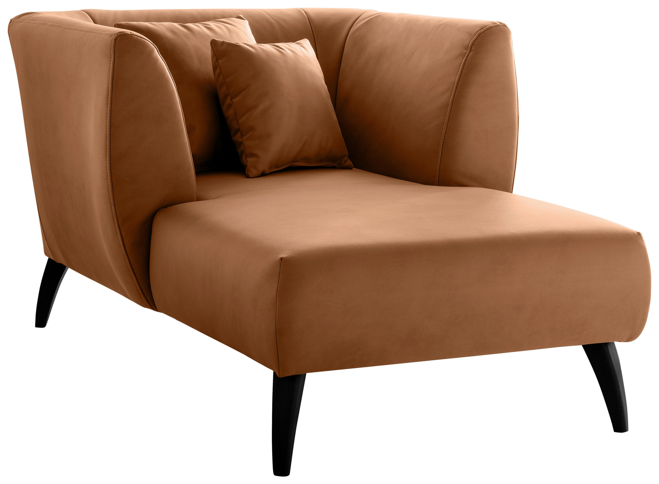 XXL-SESSEL Lederlook Cognac    - Cognac/Schwarz, MODERN, Holz/Textil (108/84/155cm) - Livetastic