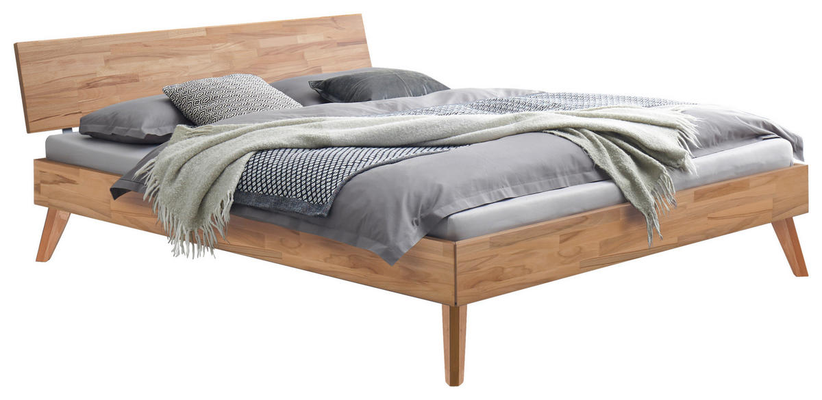 BETT 120/200 cm  Kernbuche   - Buchefarben/Kernbuche, Natur, Holz (120/200cm) - Hasena