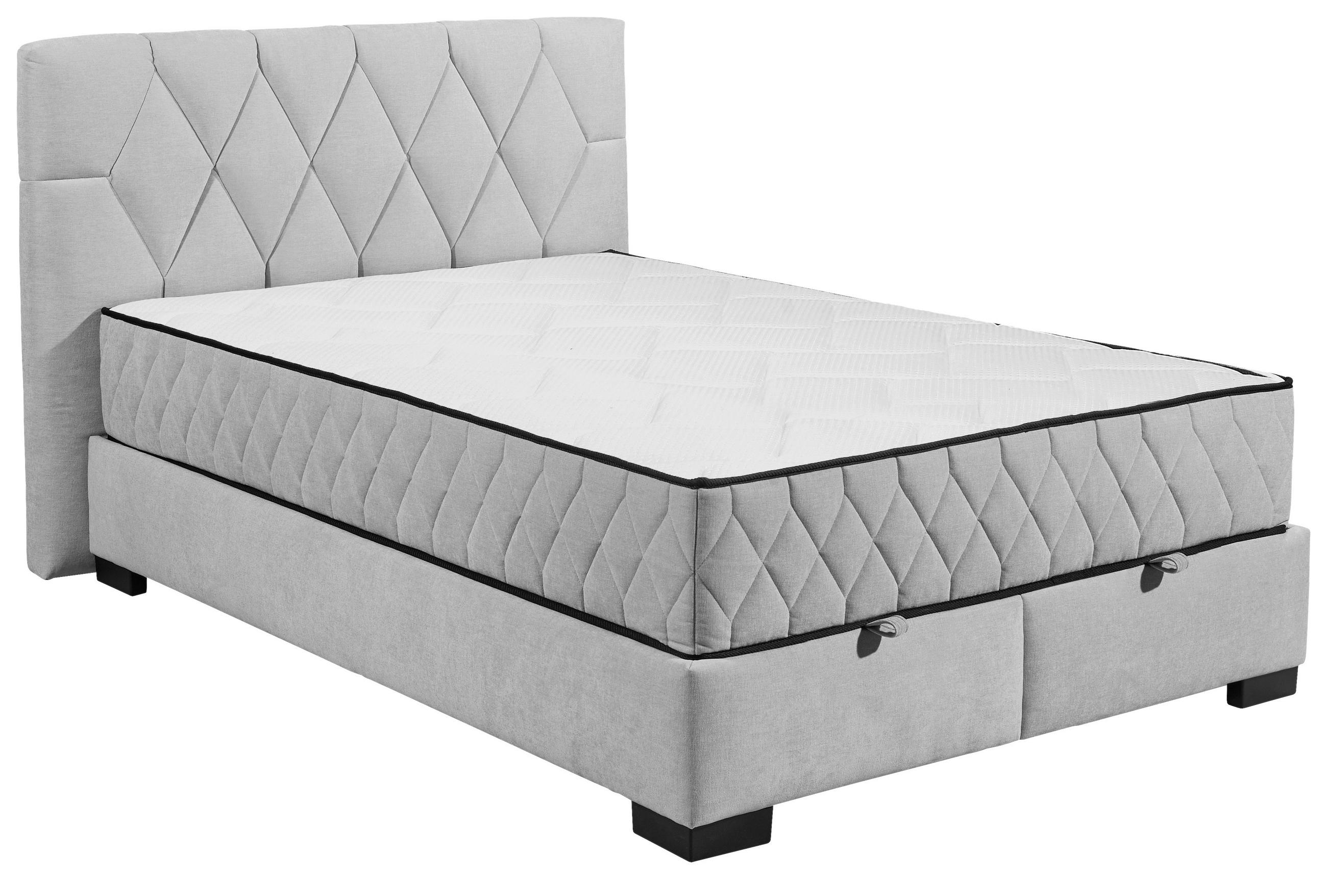BOXBETT 140/200 cm  in Hellgrau  - Hellgrau/Schwarz, Modern, Holzwerkstoff/Kunststoff (140/200cm) - MID.YOU