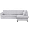ECKSOFA in Chenille Hellgrau - Hellgrau/Schwarz, MODERN, Holz/Textil (241/184cm) - Carryhome