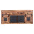 SIDEBOARD  in 195/85/45 cm  - Schwarz/Naturfarben, ROMANTIK / LANDHAUS, Holz/Metall (195/85/45cm) - Landscape
