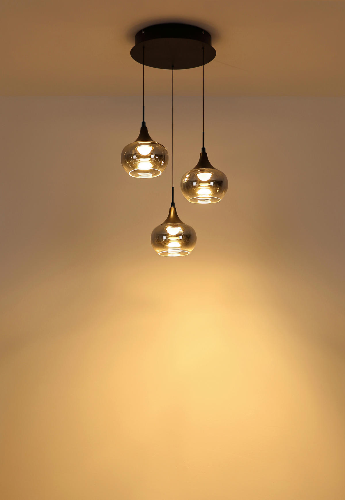 HÄNGELEUCHTE Lui 37/150 cm   - Klar/Schwarz, Design, Glas/Kunststoff (37/150cm) - Globo