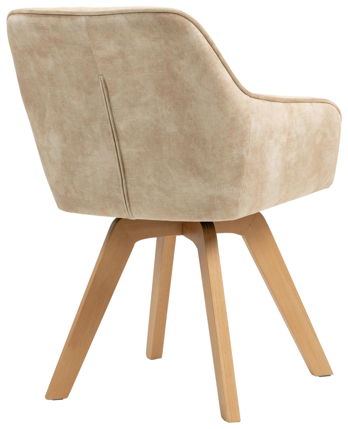 ARMLEHNSTUHL  in Samt  - Beige/Buchefarben, KONVENTIONELL, Holz/Textil (63/83/63cm) - MID.YOU