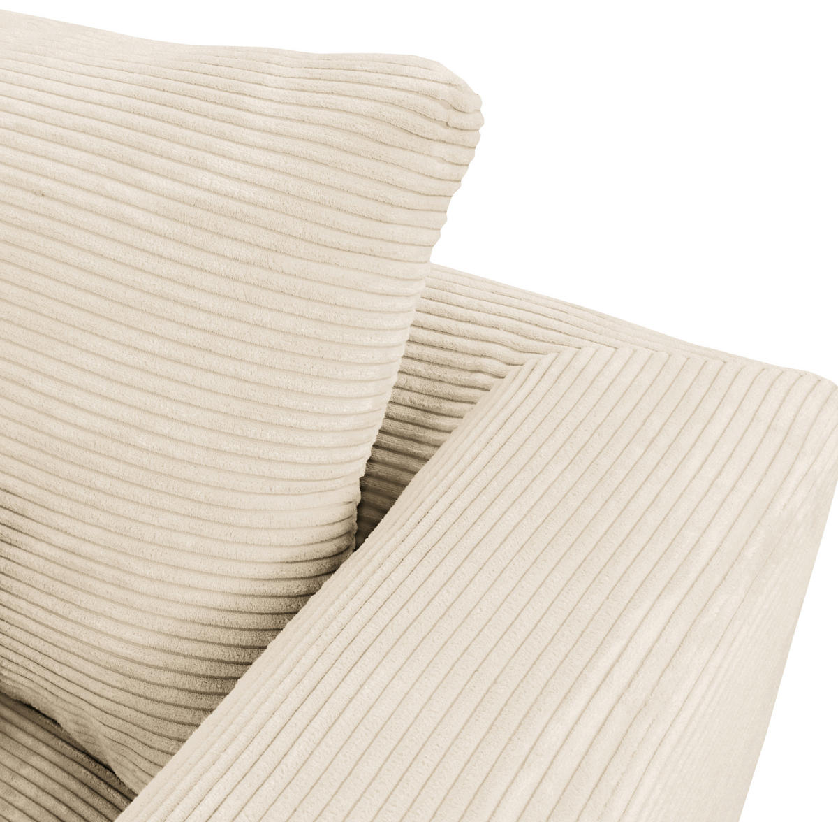 ECKSOFA in Cord Creme  - Creme/Schwarz, Design, Textil/Metall (172/313cm) - Livetastic