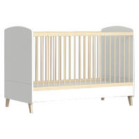 GITTERBETT Colette  144/75/101 cm   - Weiß Hochglanz/Naturfarben, Basics, Holz/Holzwerkstoff (144/75/101cm)