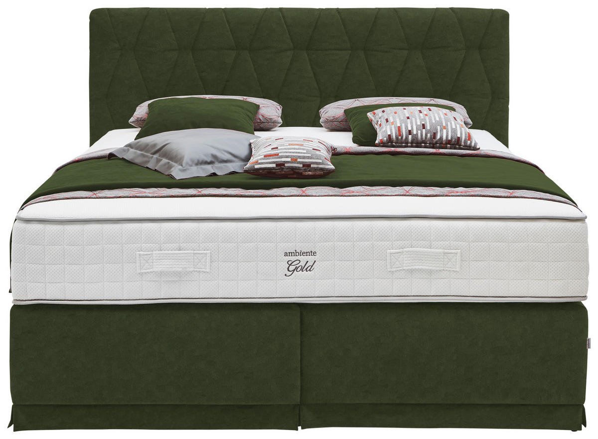 BOXSPRINGBETT 180/200 cm  in Grün  - Grün, KONVENTIONELL, Textil (180/200cm) - Ambiente