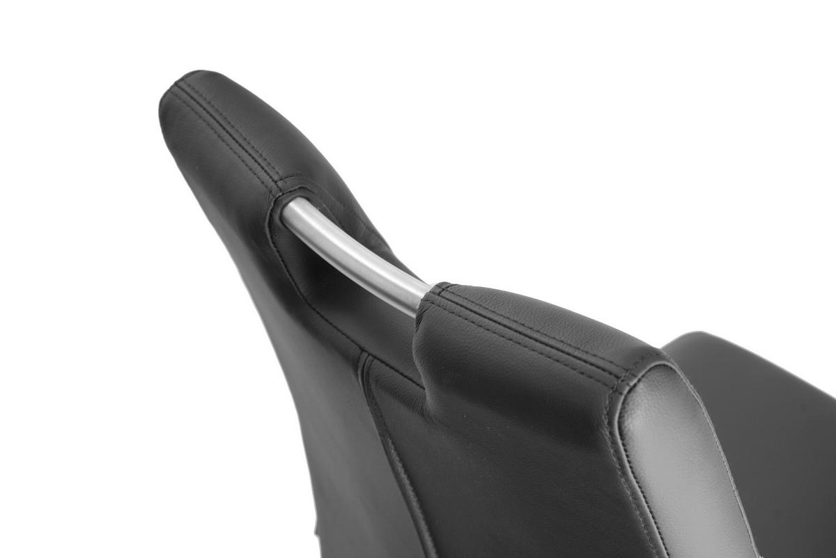 SCHWINGSTUHL    Echtleder  - Edelstahlfarben/Schwarz, Design, Leder/Metall (46/97/57cm) - Novel