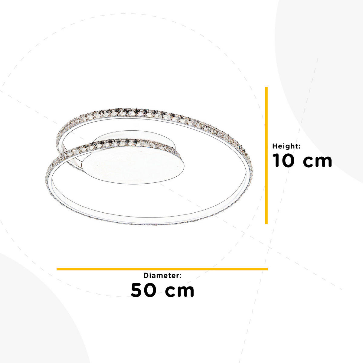 LED-DECKENLEUCHTE 50/10/43 cm   - Weiß, Design, Metall (50/10/43cm)