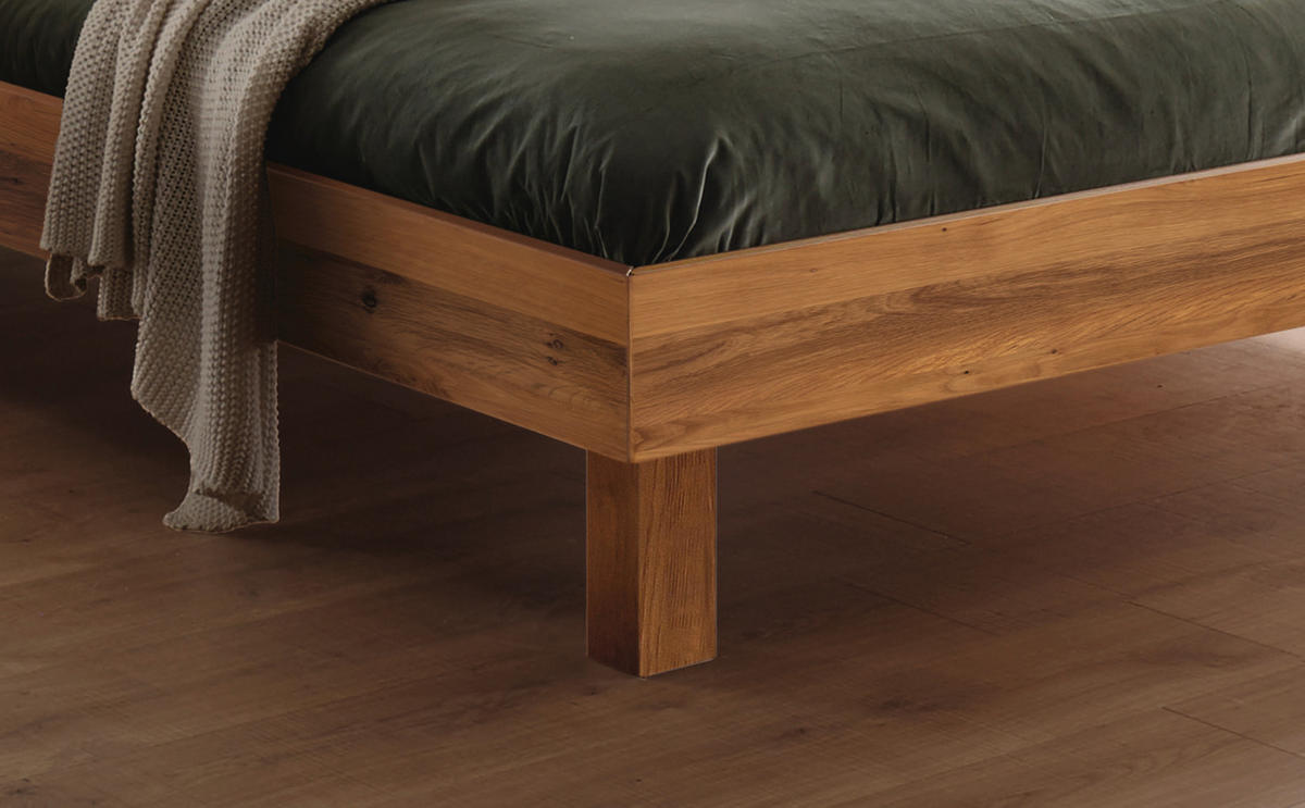 BETT 120/200 cm  in Wildeiche  - Wildeiche/Eichefarben, Natur, Holz (120/200cm) - Hasena