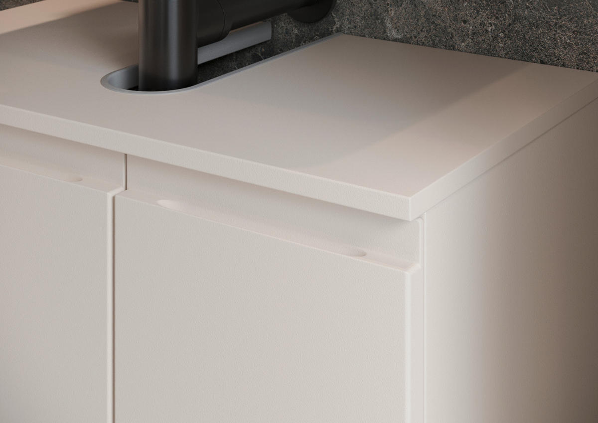 WASCHBECKENUNTERSCHRANK 60/56/34 cm  - Kaschmir/Schwarz, MODERN, Holzwerkstoff/Metall (60/56/34cm) - Germania