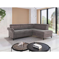 ECKSOFA Flachgewebe Taupe  - Taupe/Schwarz, Konventionell, Textil/Metall (247/193cm) - Sit & More