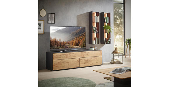 LOWBOARD 175/52/49 cm - Eichefarben/Anthrazit, Natur, Holz/Kunststoff (175/52/49cm) - Valnatura