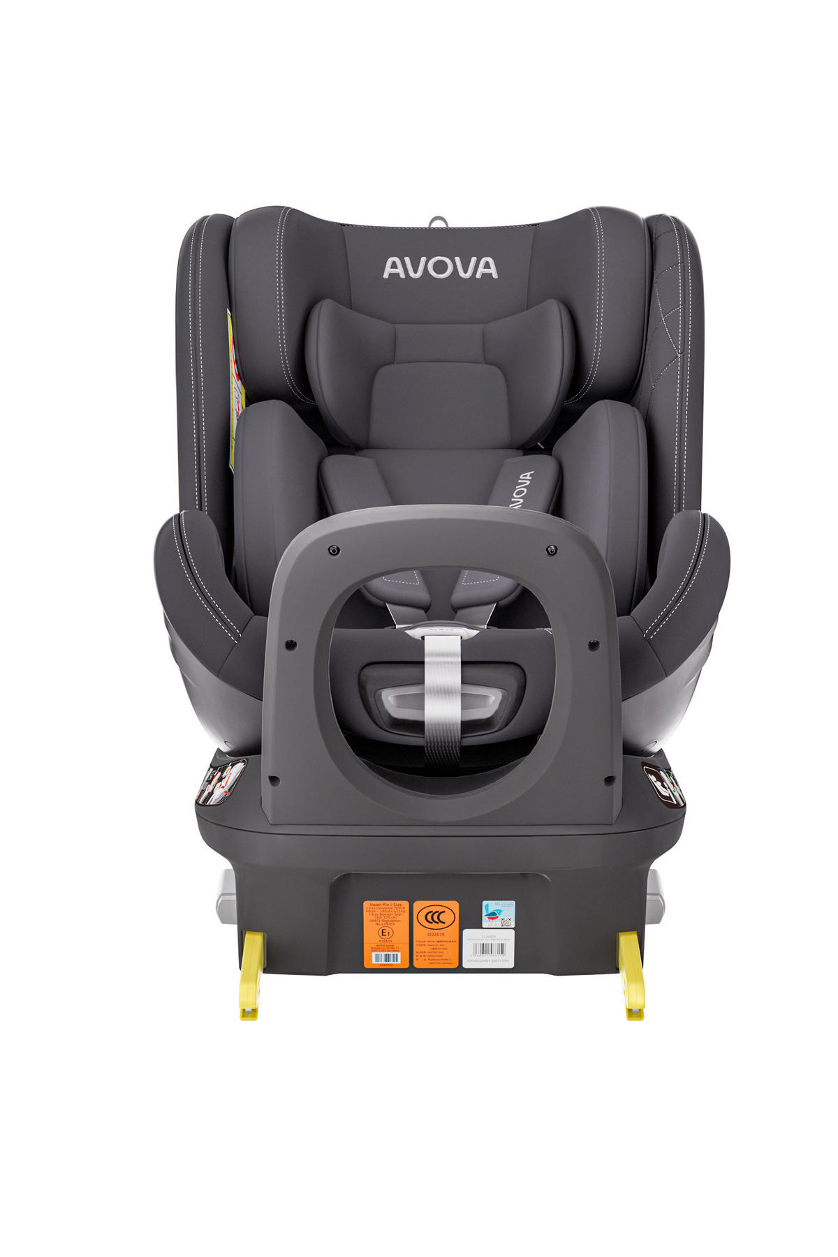 REBOARDER-KINDERSITZ Swan Fix Koala Grey   - Dunkelgrau, Basics, Kunststoff/Textil (44/77/58.5cm) - AVOVA