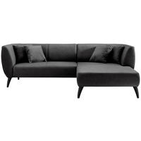 ECKSOFA in Lederlook Schwarz  - Schwarz, Modern, Holz/Textil (264/160cm) - Livetastic