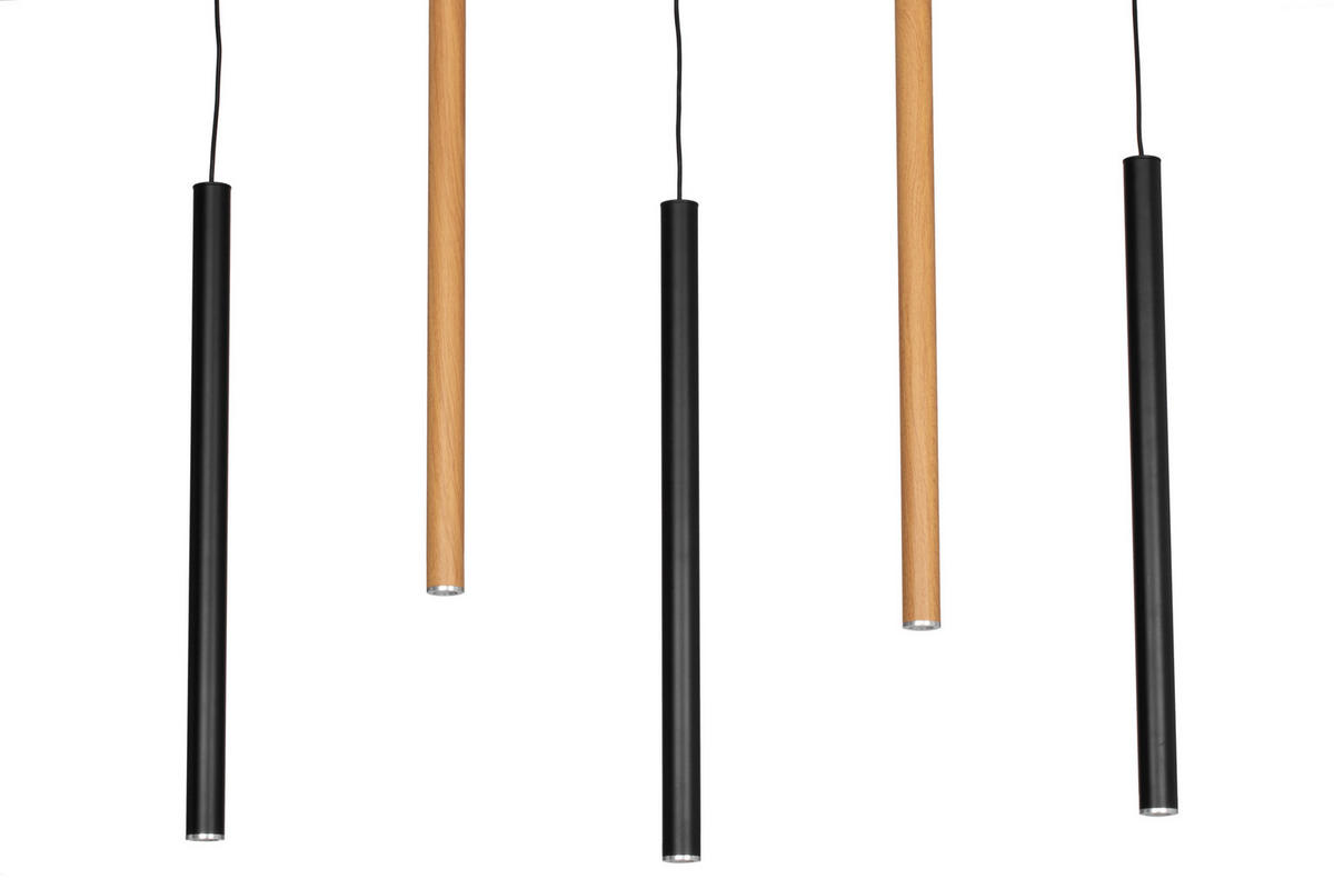 LED-HÄNGELEUCHTE 85/5,5/175 cm   - Eichefarben/Schwarz, Design, Metall (85/5,5/175cm) - Novel