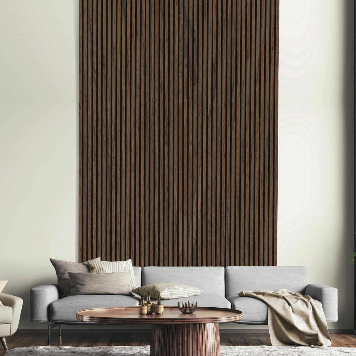 AKUSTIKPANEEL Gerecon Walnuss furniert 57.25/1.9/119 cm  - Walnussfarben, KONVENTIONELL, Holzwerkstoff/Textil (57.25/1.9/119cm)