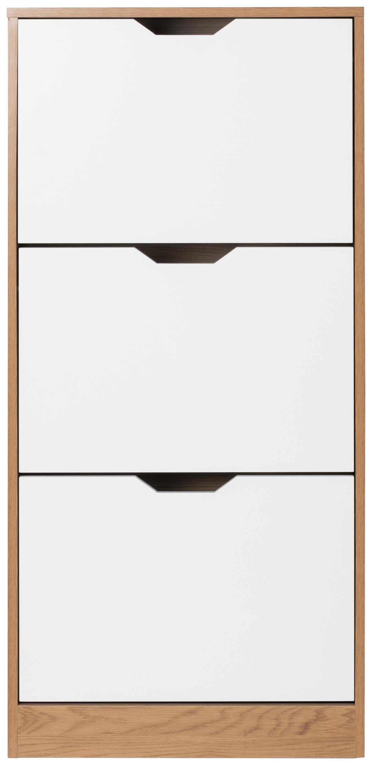 Schuhkipper Luanda - Weiss/Naturfarben, Design, Holzwerkstoff (55/117/23,5cm) - MID.YOU