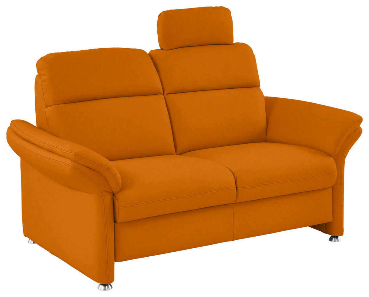 2-SITZER-SOFA in Echtleder Orange  - Alufarben/Orange, KONVENTIONELL, Leder/Metall (170/96/92cm) - Beldomo Premium