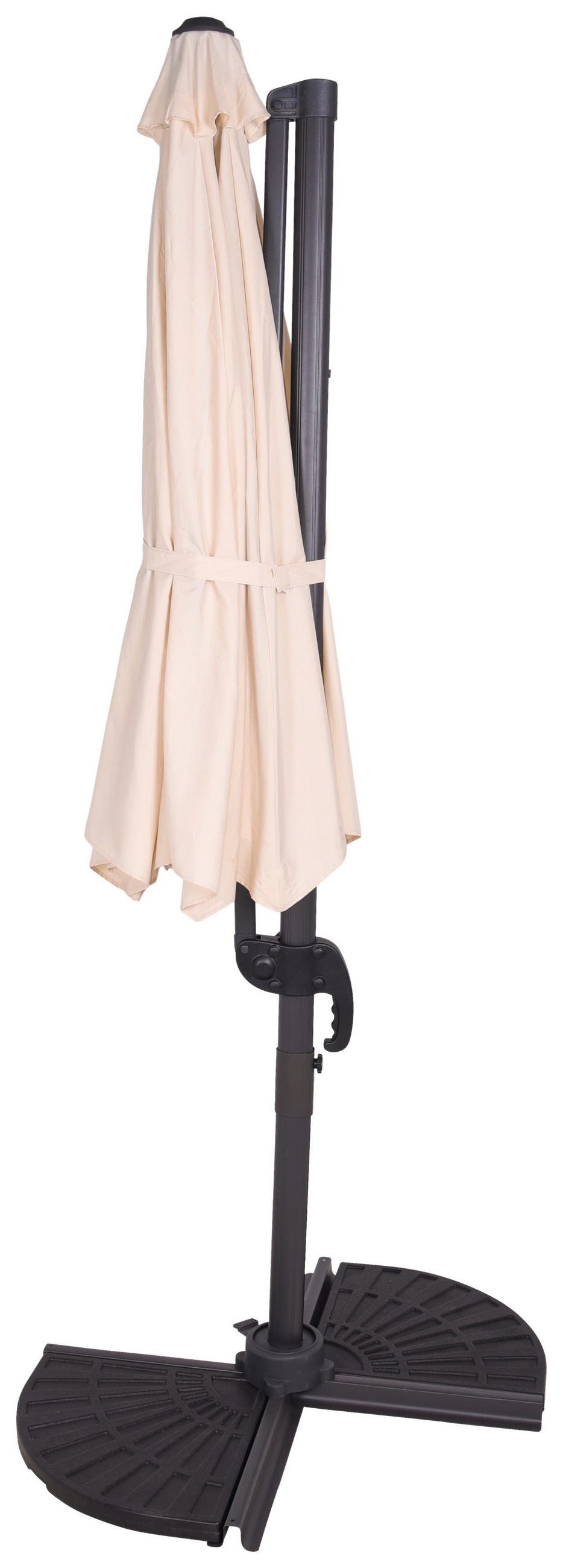 AMPELSCHIRM 356 cm Creme  - Creme/Schwarz, MODERN, Textil/Metall (300/250/356cm) - Gardenson