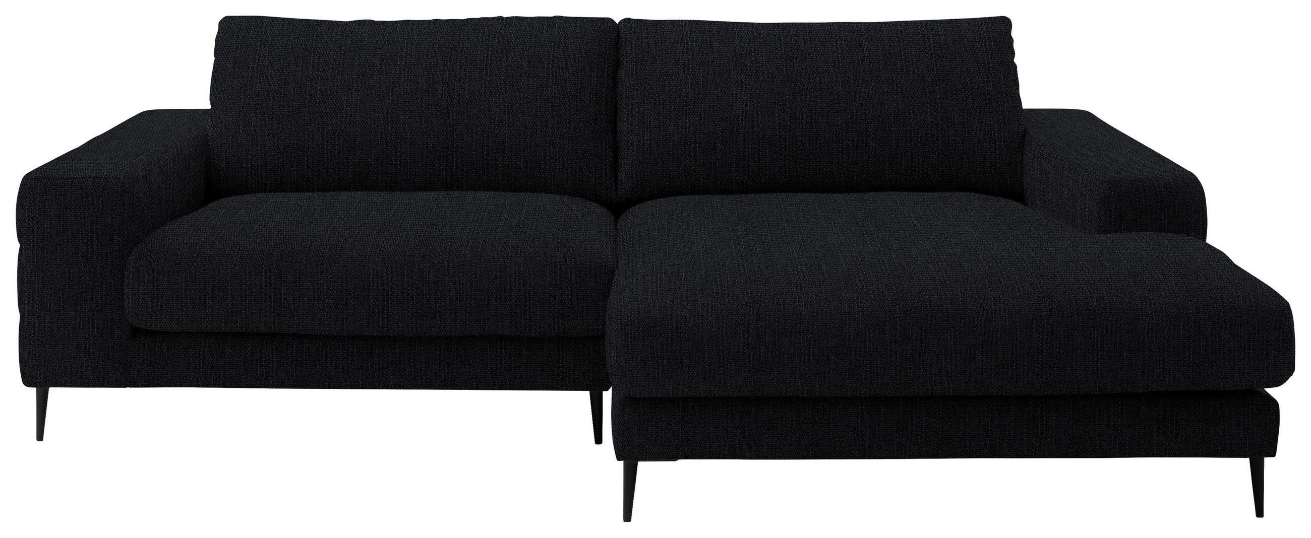 ECKSOFA in Flachgewebe Schwarz  - Schwarz, Design, Textil/Metall (253/177cm) - Dieter Knoll