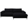 ECKSOFA in Flachgewebe Schwarz  - Schwarz, Design, Textil/Metall (253/177cm) - Dieter Knoll