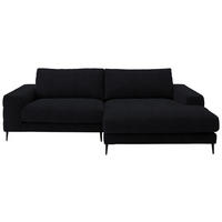 ECKSOFA in Flachgewebe Schwarz  - Schwarz, Design, Textil/Metall (253/177cm) - Dieter Knoll