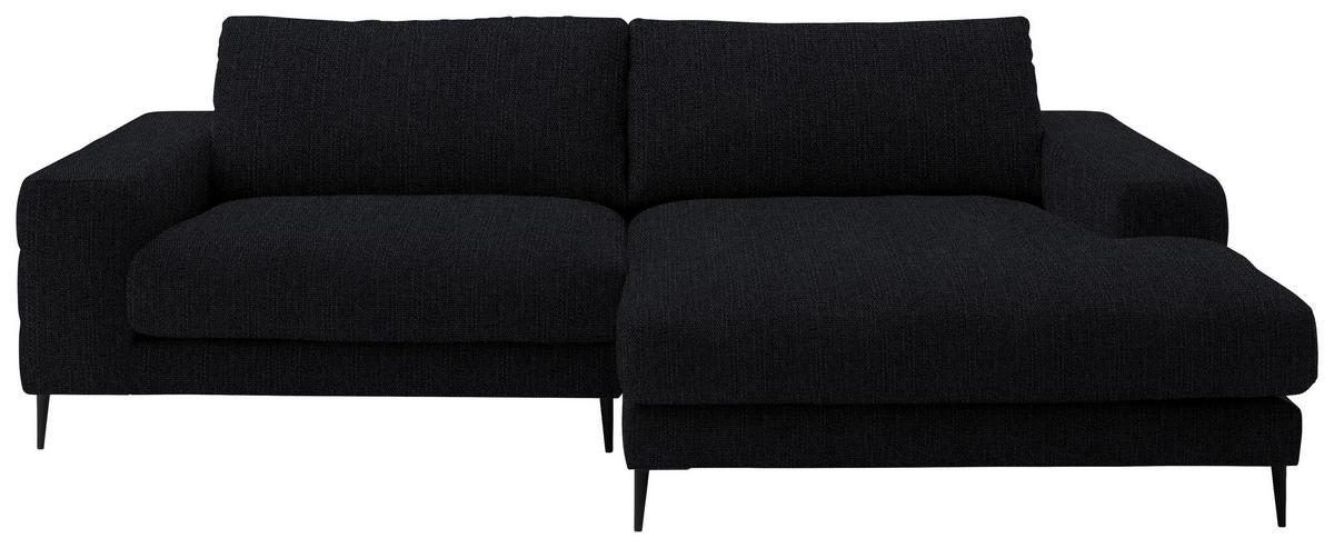 ECKSOFA in Flachgewebe Schwarz  - Schwarz, Design, Textil/Metall (253/177cm) - Dieter Knoll