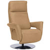 RELAXSESSEL in Leder Honig  - Edelstahlfarben/Honig, Design, Leder/Metall (83/112/87-174cm) - Valdera