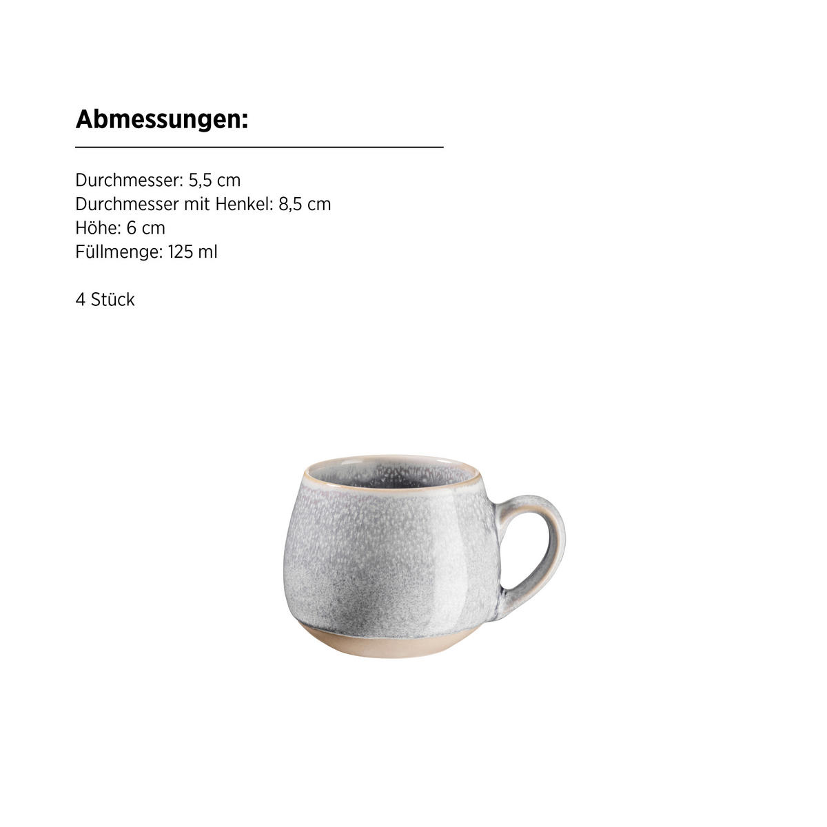 FRÜHSTÜCKSSERVICE Grau, Beige AQUATA 16-teilig 4 Personen  - Beige/Grau, Basics, Keramik - Mäser