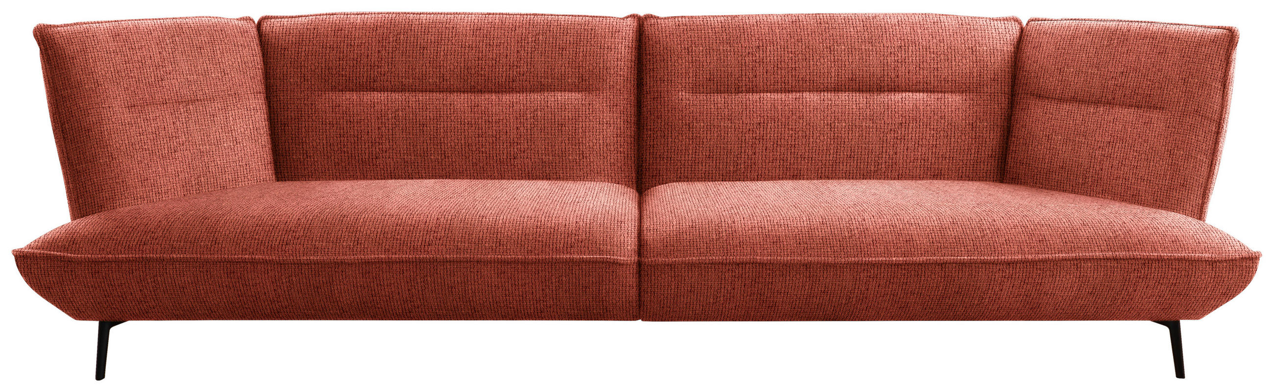 MEGASOFA in Flachgewebe Kupferfarben  - Schwarz/Kupferfarben, Design, Holzwerkstoff/Textil (339/92/99cm) - Moderano