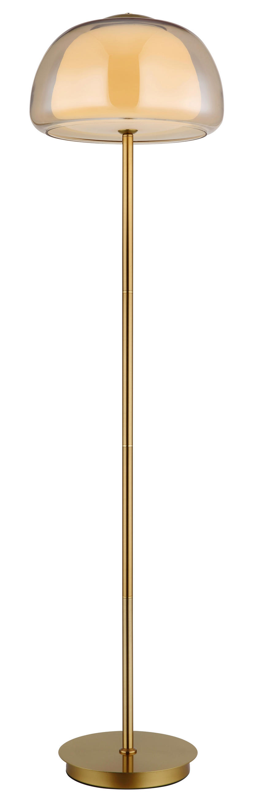 LED-STEHLEUCHTE 38/150 cm    - Goldfarben/Bernsteinfarben, Design, Glas/Kunststoff (38/150cm) - Globo