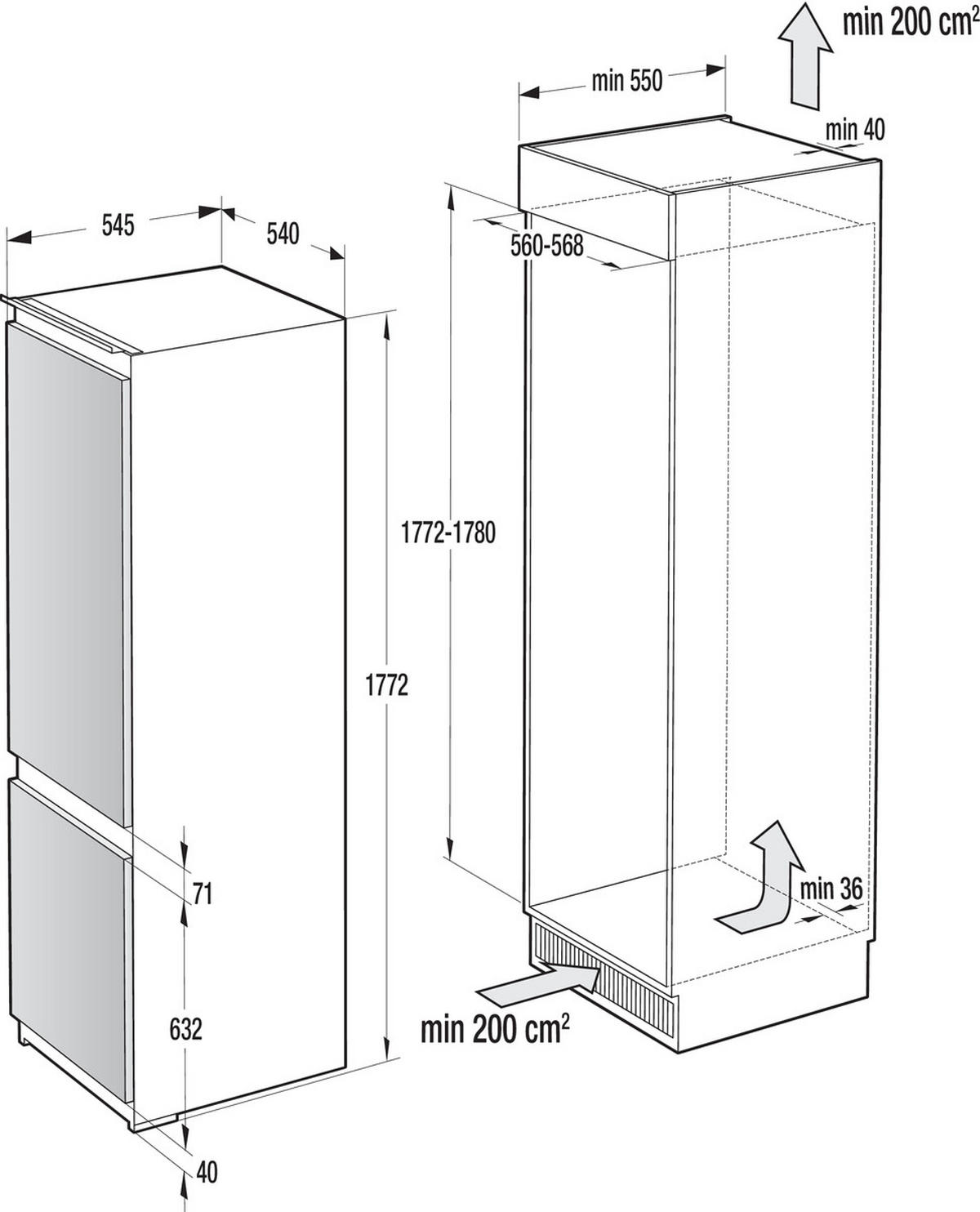 KÜHL-GEFRIER-KOMBINATION 20011296  - Weiß, Trend, Kunststoff/Metall (54/177,2/54cm) - Gorenje