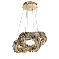 KRISTÁLY FÜGGŐLÁMPA - borostyánszínű/aranyszínű, Konventionell, Üveg/fém (48/150cm)