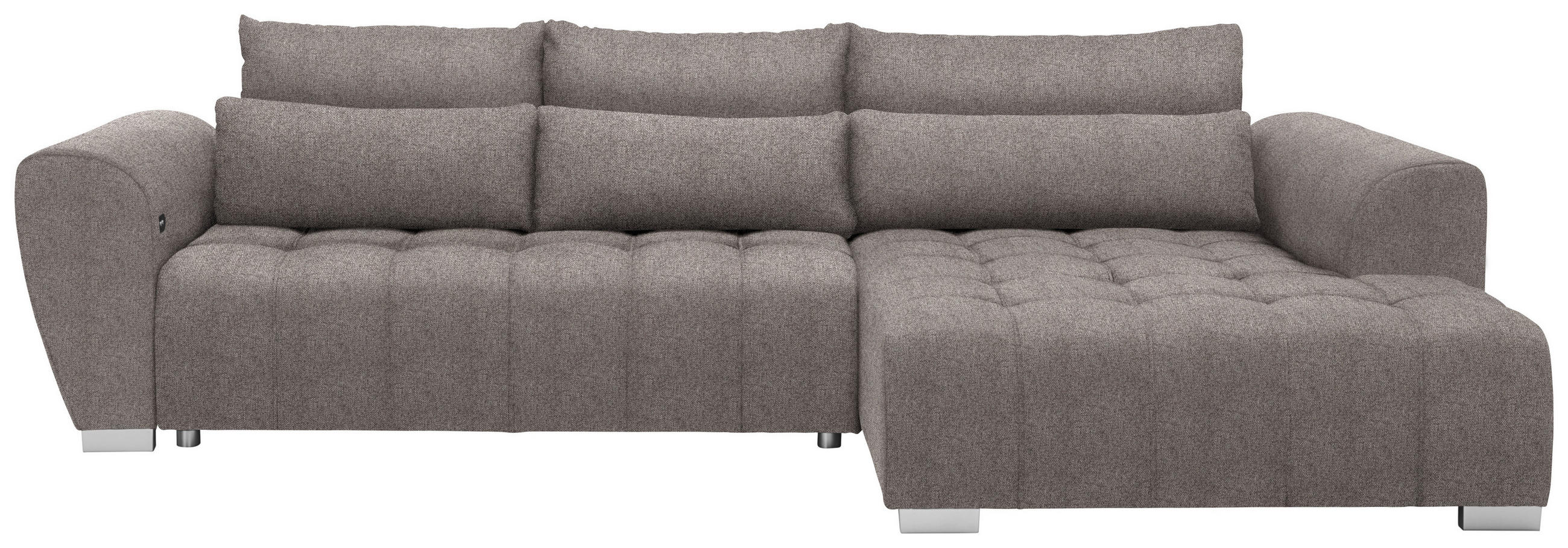 HÖRNSOFFA i vävt tyg ljusbrun  - ljusbrun/silver, Modern, textil/plast (304/218cm) - Livetastic