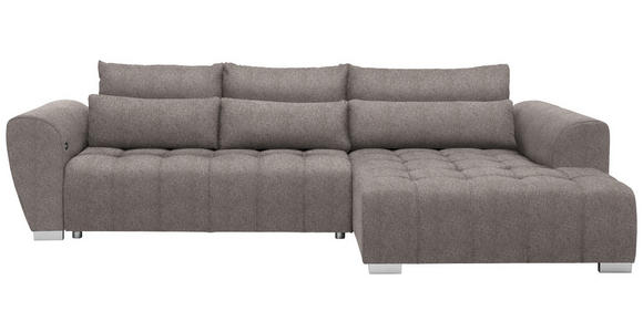 ECKSOFA in Webstoff Hellbraun  304/218 cm  - Hellbraun/Silberfarben, MODERN, Kunststoff/Textil (304/218cm) - Carryhome