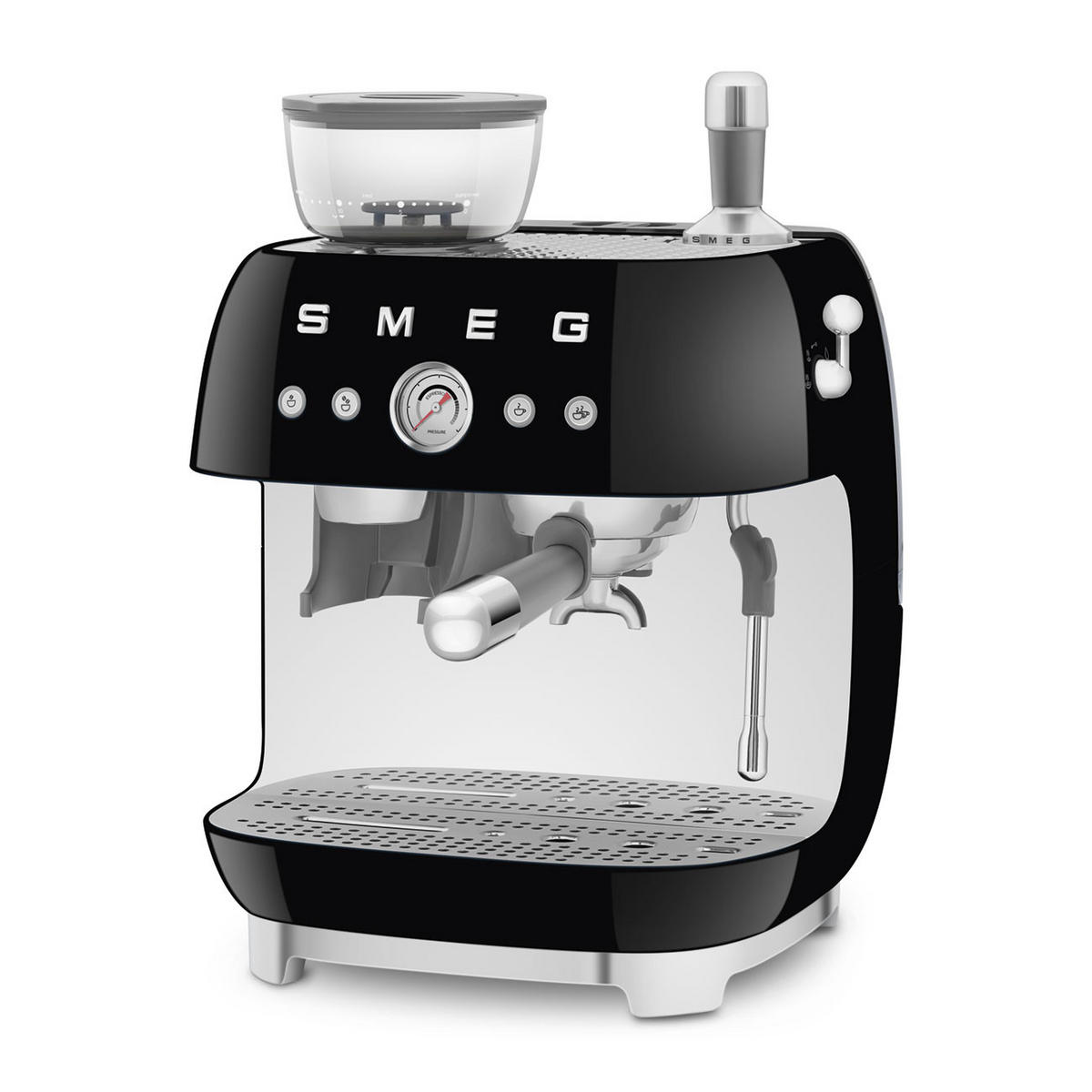 ESPRESSOMASCHINE  - Schwarz Hochglanz, Basics, Kunststoff/Metall (33,4/44,3/43cm) - SMEG