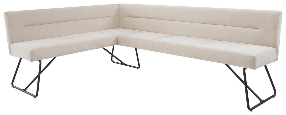ECKBANK 165/225 cm  in Schwarz, Beige  - Beige/Schwarz, MODERN, Textil/Metall (165/225cm) - Stylife