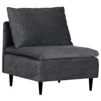 SOFAELEMENT Anthrazit Flachgewebe Rückenkissen, Rücken echt  - Anthrazit/Schwarz, KONVENTIONELL, Holz/Textil (77/72/83cm) - Carryhome