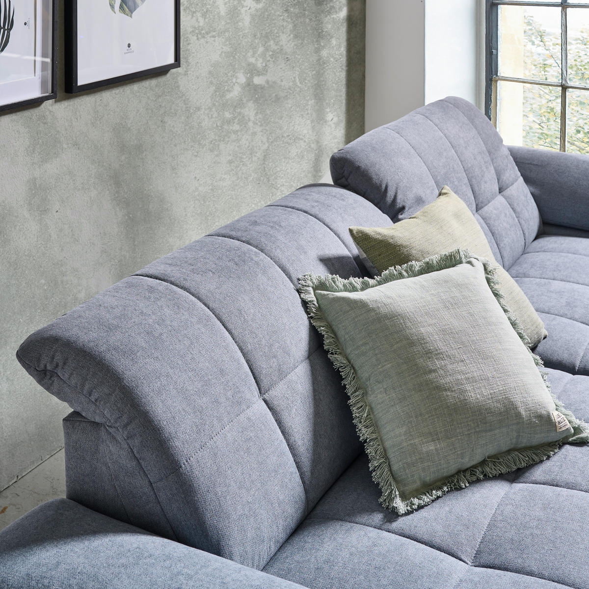 ECKSOFA in Webstoff Blaugrau  - Blaugrau/Schwarz, Design, Textil/Metall (265/180cm) - Carryhome