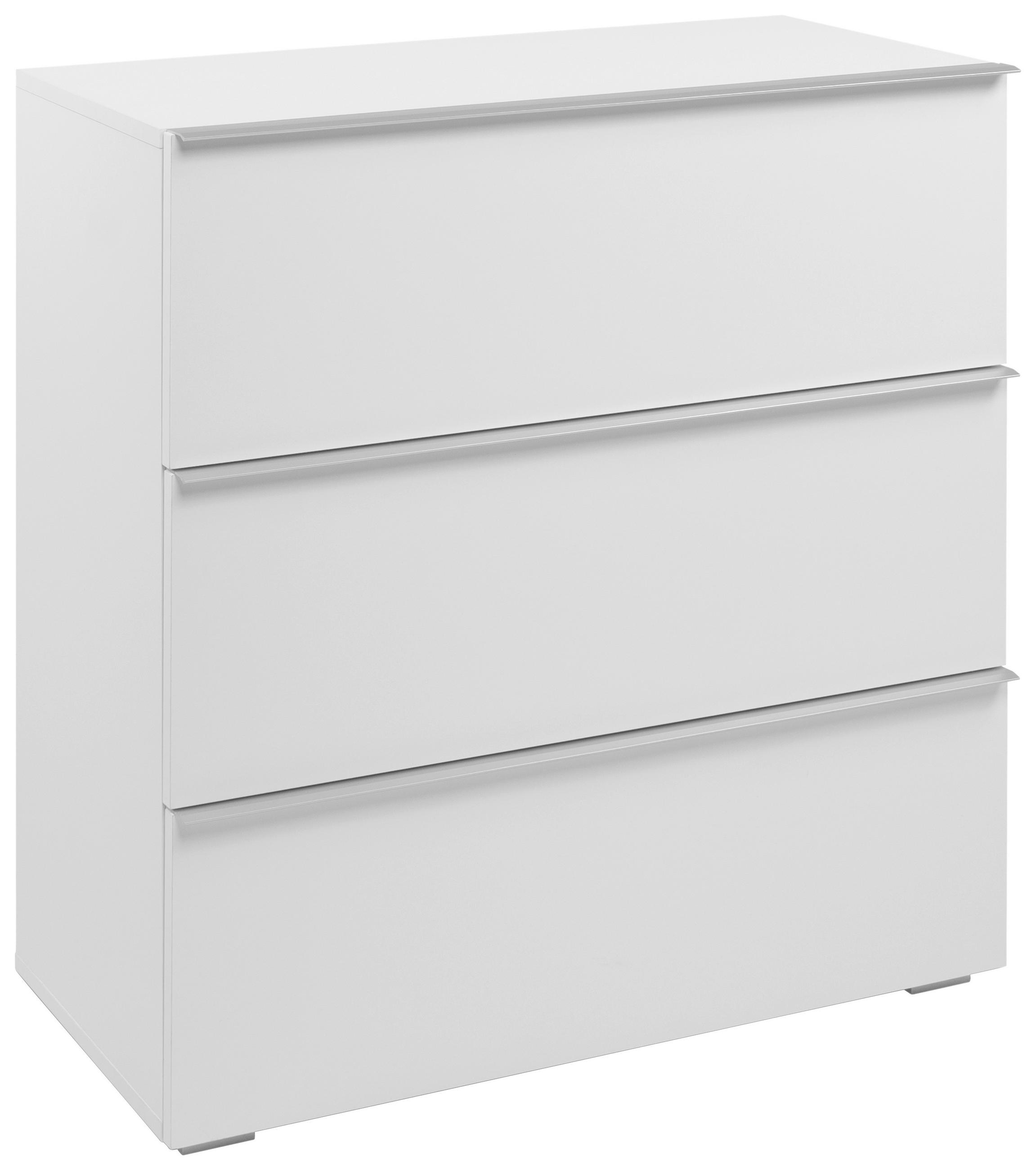 KOMODA, bílá, 76/84/37,5 cm - bílá/barvy hliníku, Moderní, kompozitní dřevo/plast (76/84/37,5cm) - MID.YOU