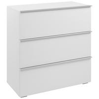 KOMODA   76/84/37,5 cm   bijela  - bijela/boje aluminija, Moderno, drvni materijal/plastika (76/84/37,5cm) - MID.YOU