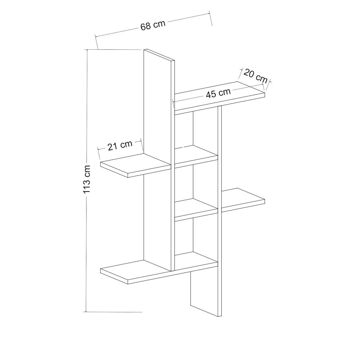 WANDREGAL Weiß  - Weiß, Design, Holzwerkstoff (68/113/20cm) - Livetastic