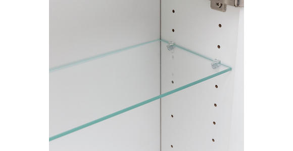 SPIEGELSCHRANK 60/66/20 cm - Edelstahlfarben/Weiß, KONVENTIONELL, Glas/Holzwerkstoff (60/66/20cm) - Xora