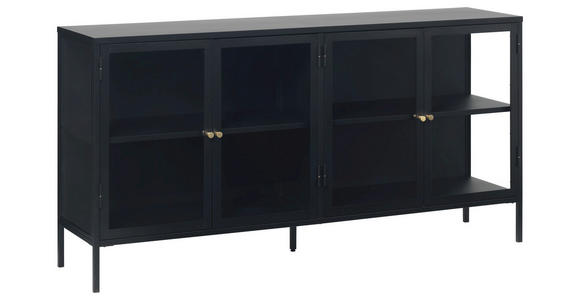SIDEBOARD Schwarz 170/85/40 cm - Goldfarben/Schwarz, Trend, Glas/Metall (170/85/40cm) - Xora