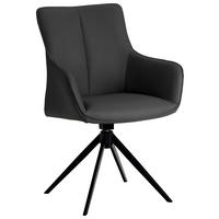 STOLICA SA RUKONASLONOM  crna       - crna, Dizajnerski, koža/metal (64/87/60cm) - Novel