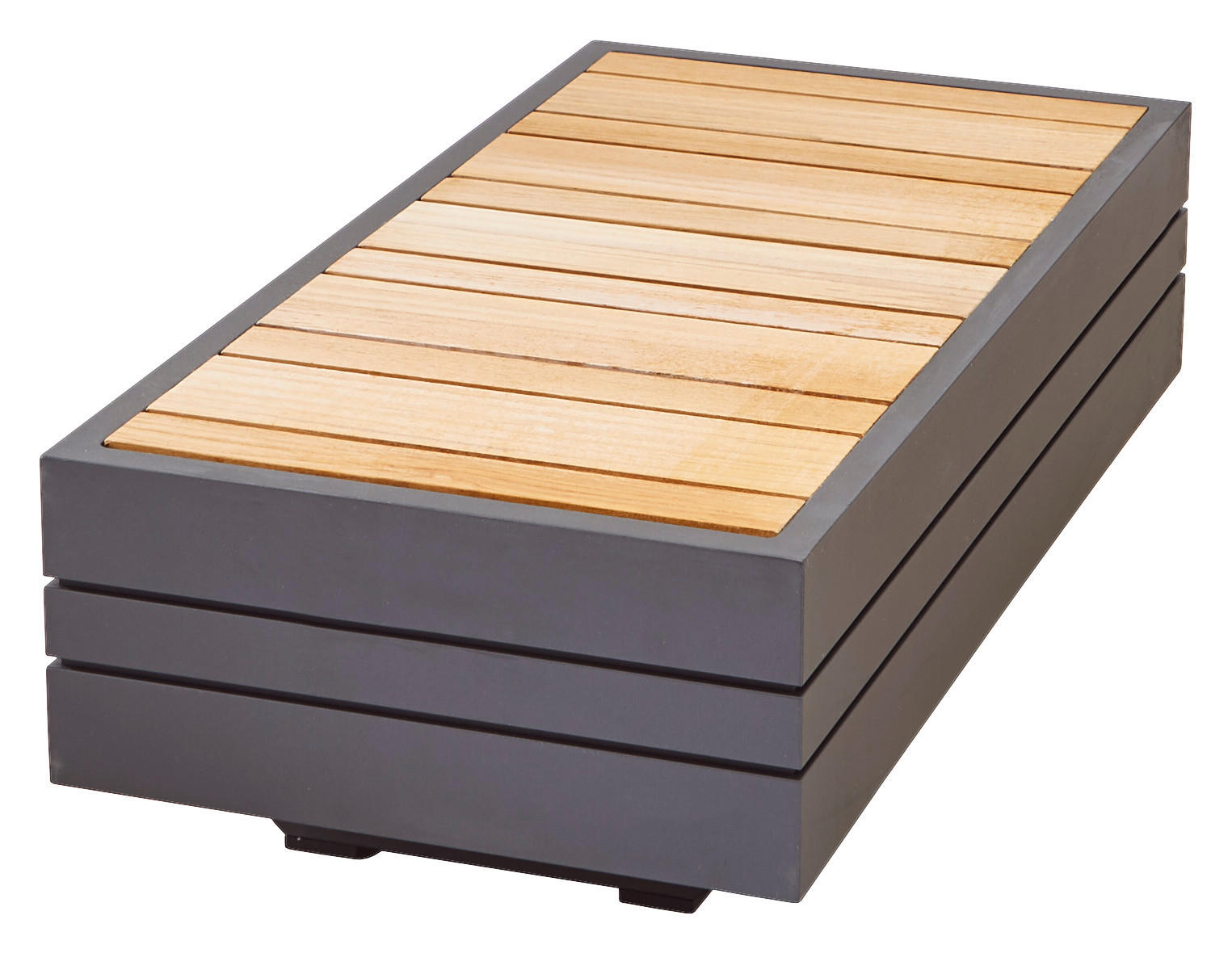 LOUNGETISCH  - Graphitfarben/Teakfarben, Design, Holz/Metall (74/37/22,5cm) - Zebra 