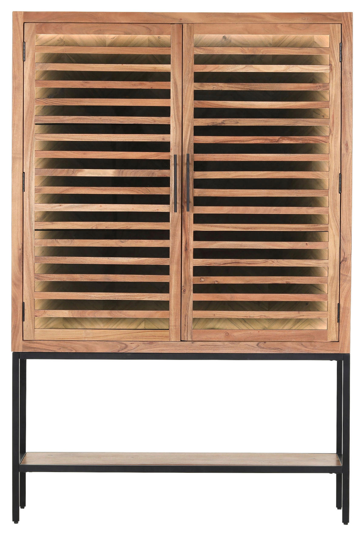 HIGHBOARD  in 120/180/43 cm  - Schwarz/Naturfarben, LIFESTYLE, Glas/Holz (120/180/43cm) - Landscape