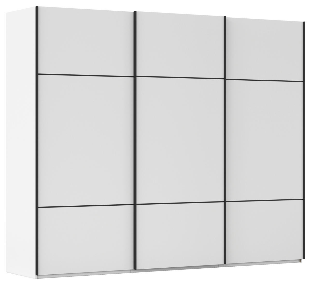 SCHWEBETÜRENSCHRANK Weiss  - Weiss/Schwarz, Konventionell, Holzwerkstoff/Metall (301/223/68cm) - Novel