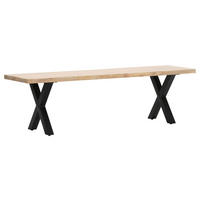SITZBANK 160/45/40 cm Naturfarben Mangoholz massiv Metall  - Schwarz/Naturfarben, LIFESTYLE, Holz/Metall (160/45/40cm) - Landscape