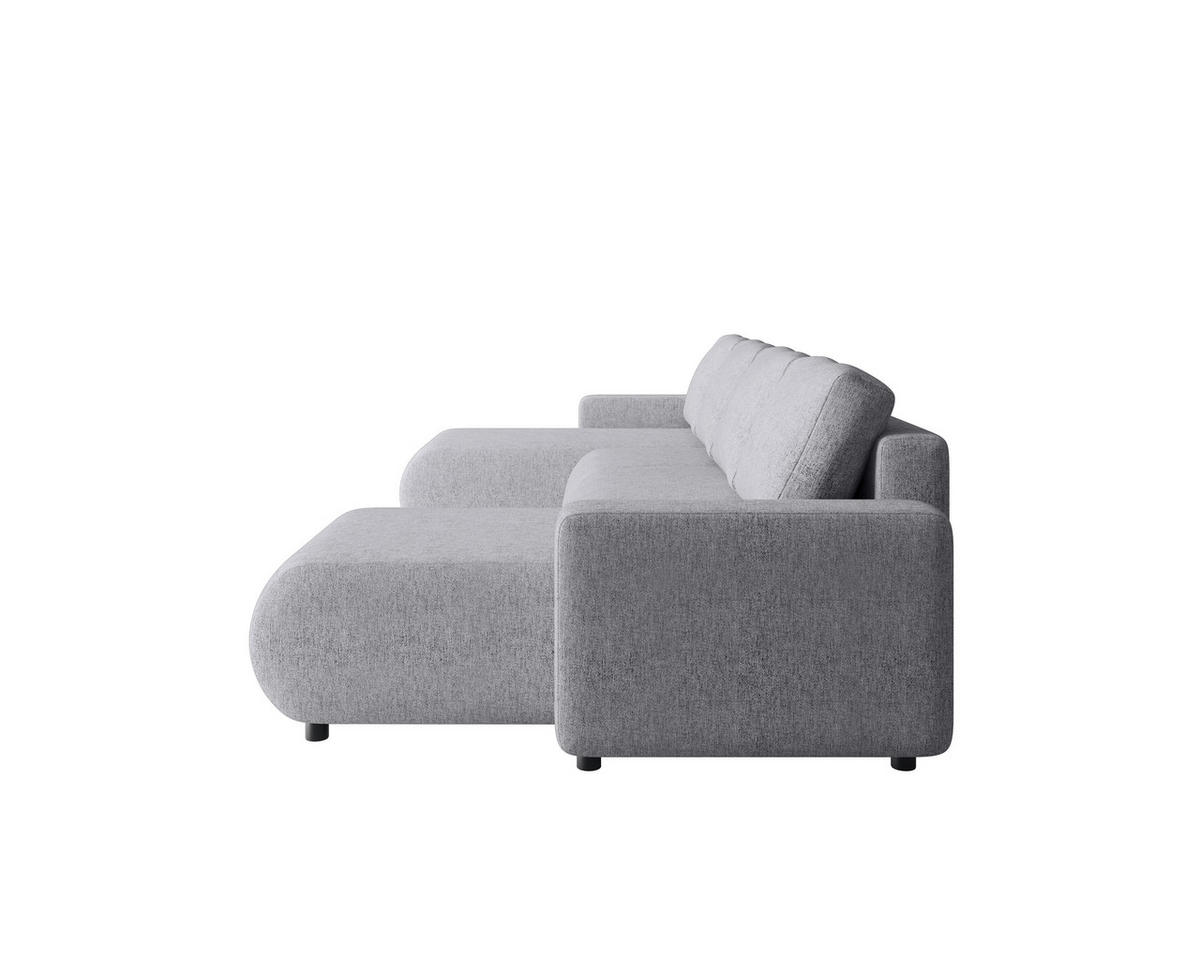 WOHNLANDSCHAFT Grau Webstoff  - Schwarz/Grau, MODERN, Kunststoff/Textil (150/312/150cm) - Xora